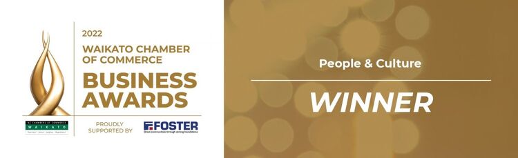 Waikato Chamber of Commerce Business Awards People and Culture winner branding
